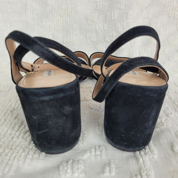 Charles David black suede sandal crisscross back ankle strap block heel 9.5 - Picture 5 of 11
